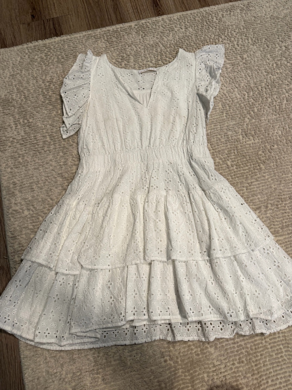 Karlie White Eyelet Midi Dress. Great for graduation or bridal era